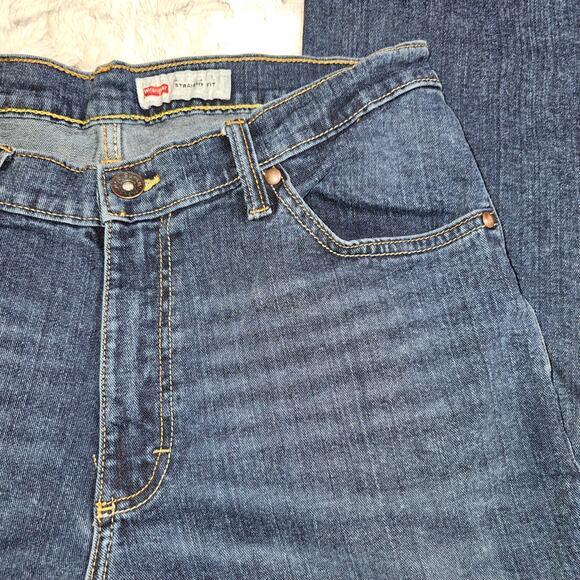 Men's Wrangler Straight Fit Rugged Denim Jeans Dark Wash 32x30 - Picture 3 of 11